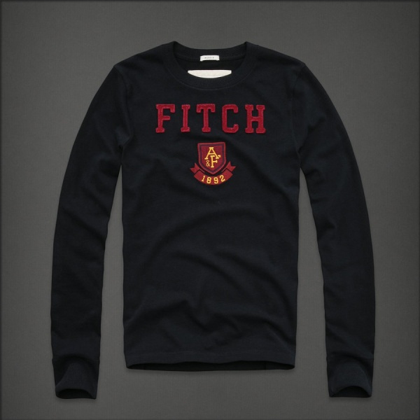 Abercrombie Fitch Hombres De Cuello Redondo Largo Remera AF5820